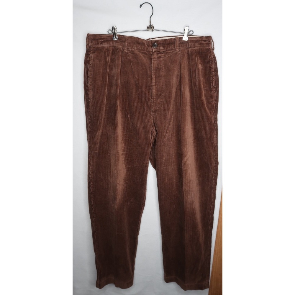 Polo Ralph Lauren Andrew Corduroy Pants Men's 38x30 Brown Pleated Classic EUC